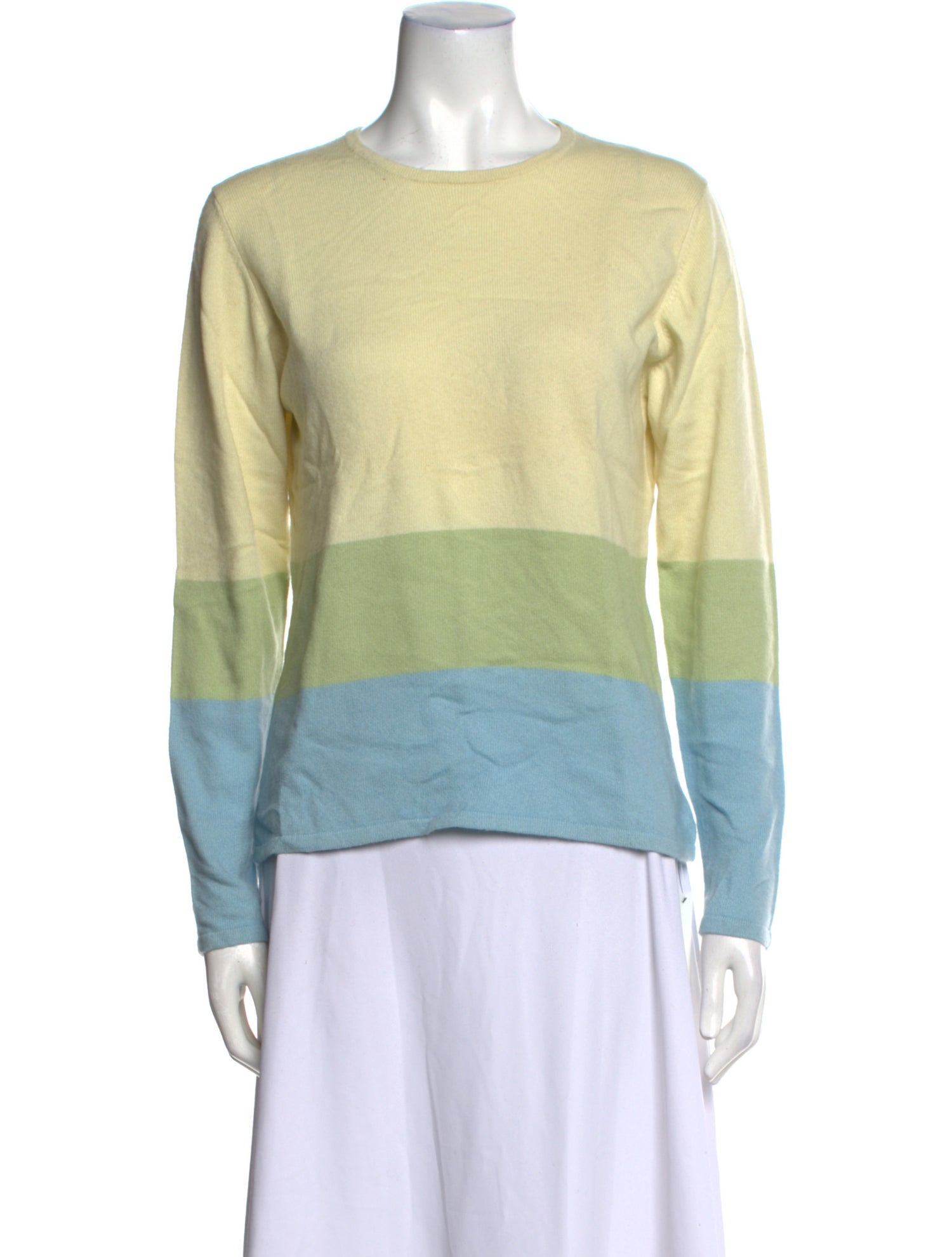 Forte Cashmere Cashmere Colorblock Pattern Sweater