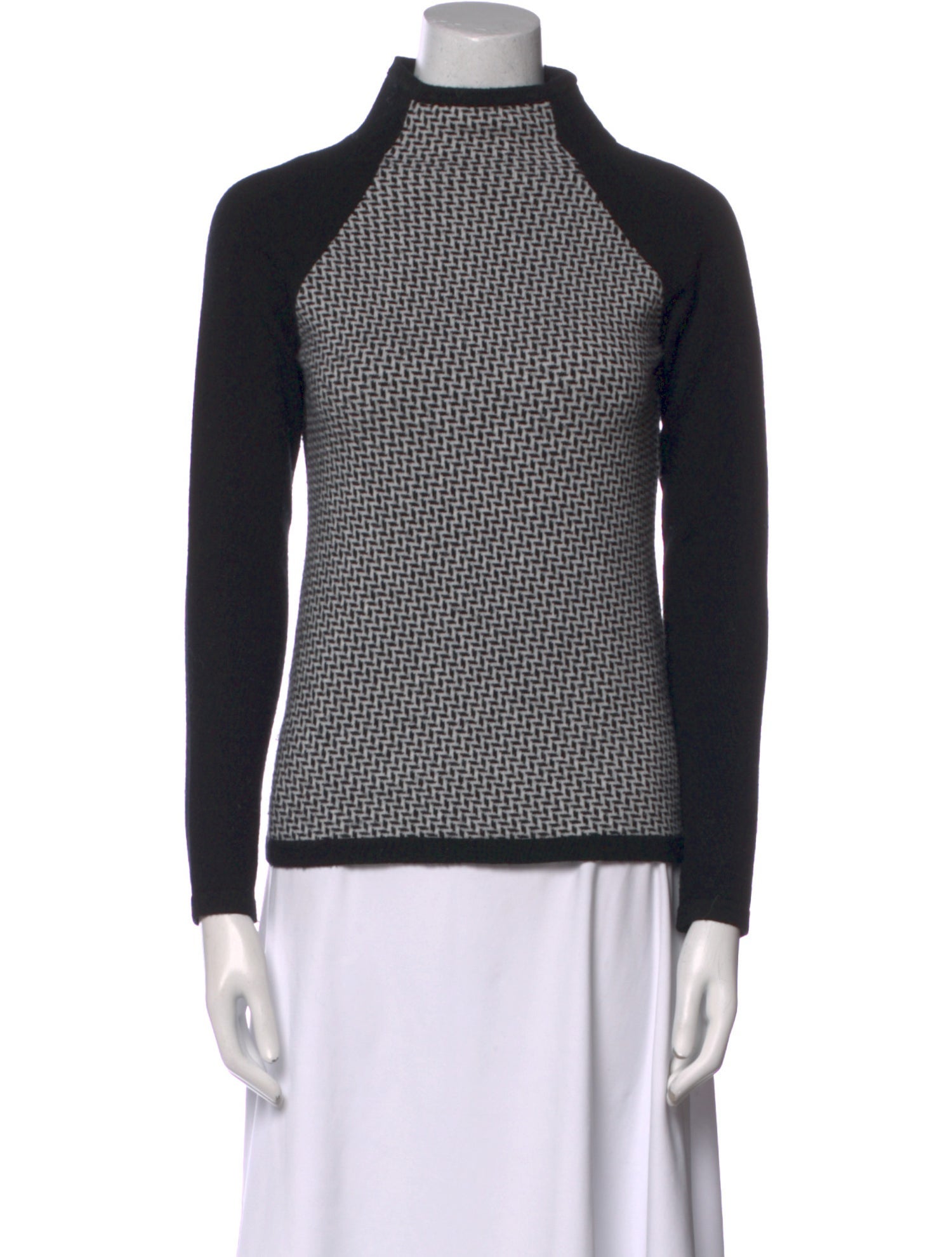 Forte Cashmere Cashmere Colorblock Pattern Sweater