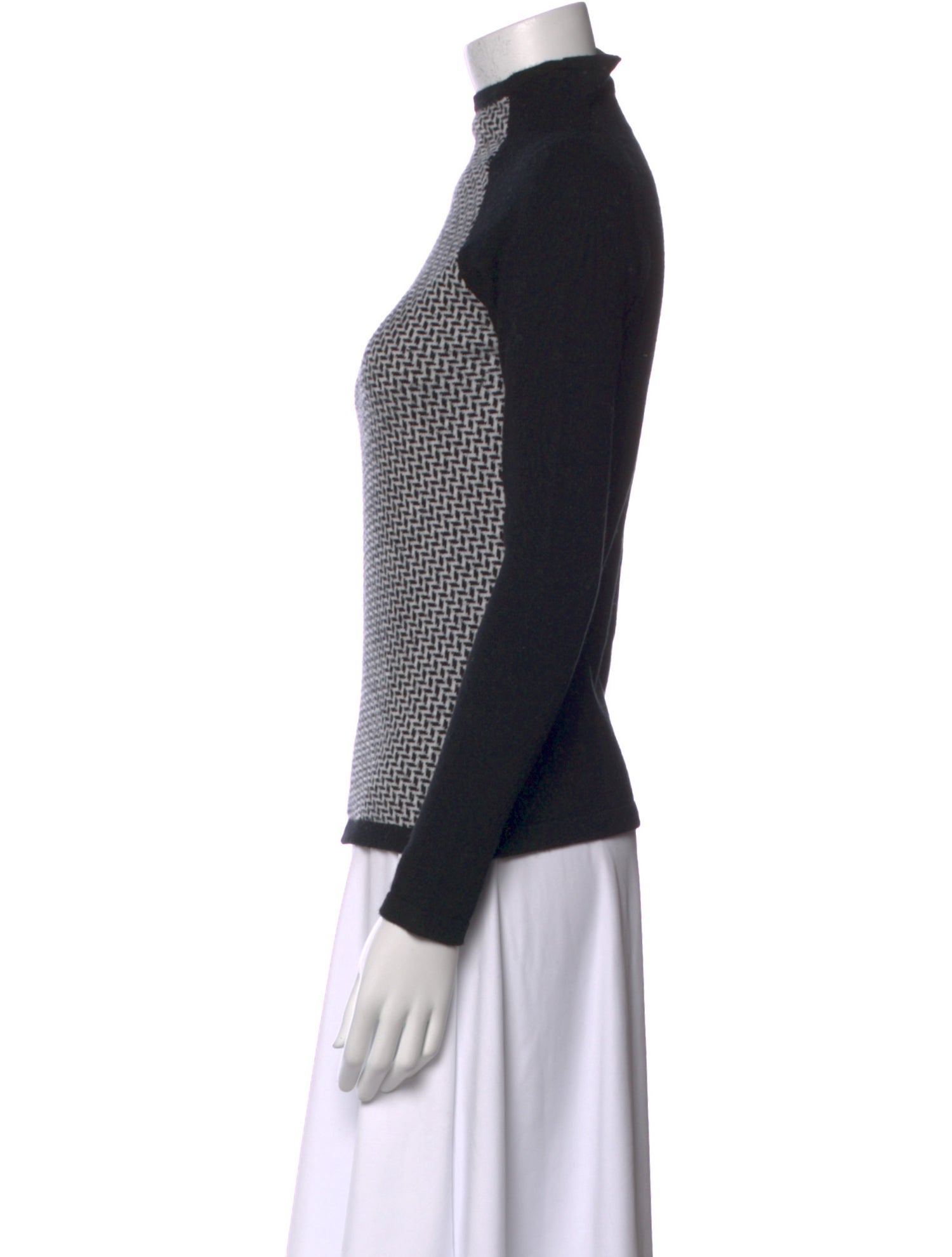 Forte Cashmere Cashmere Colorblock Pattern Sweater