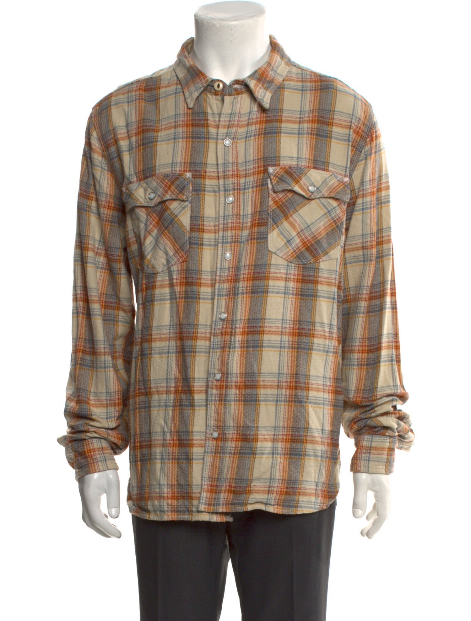 Freenote Cloth Plaid Print Long Sleeve Western Shirt
