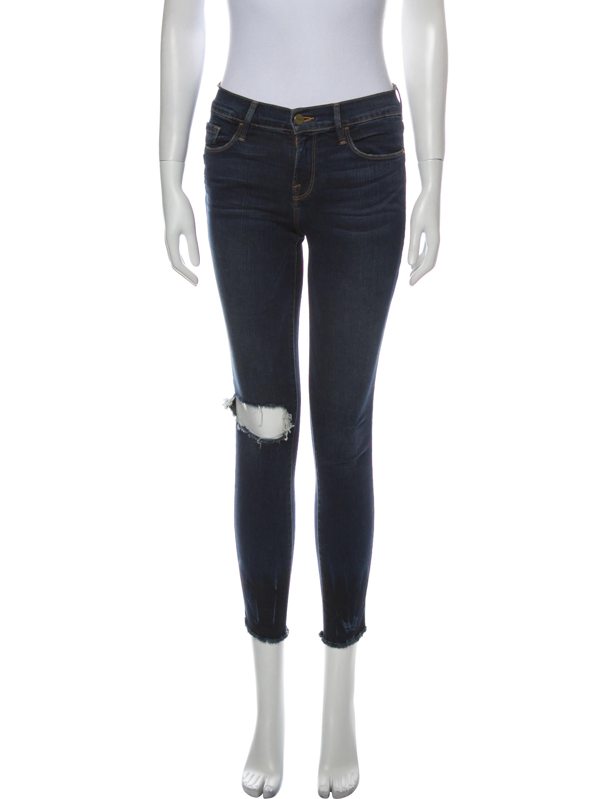 FRAME Mid-Rise Skinny Leg Jeans