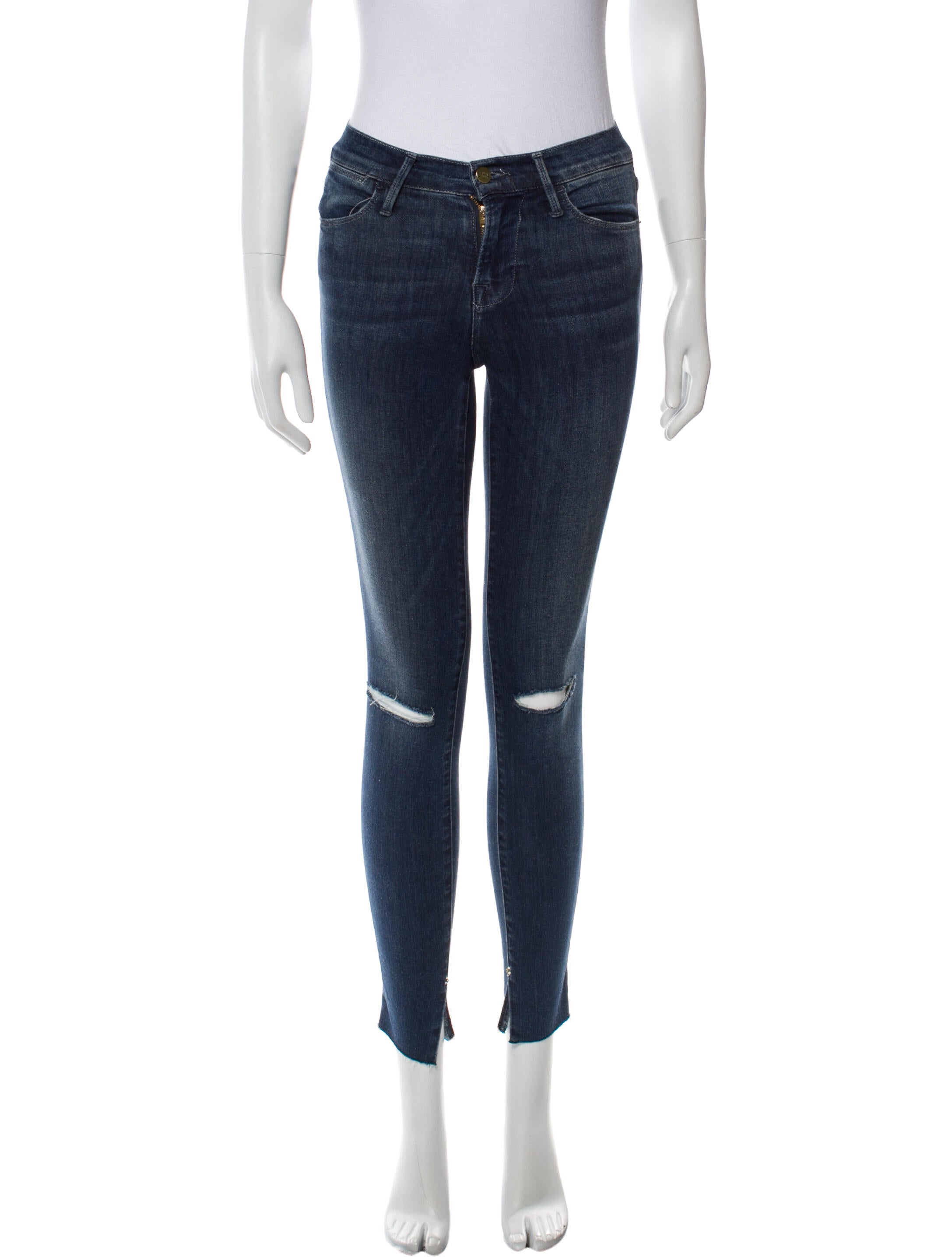 FRAME Mid-Rise Skinny Leg Jeans