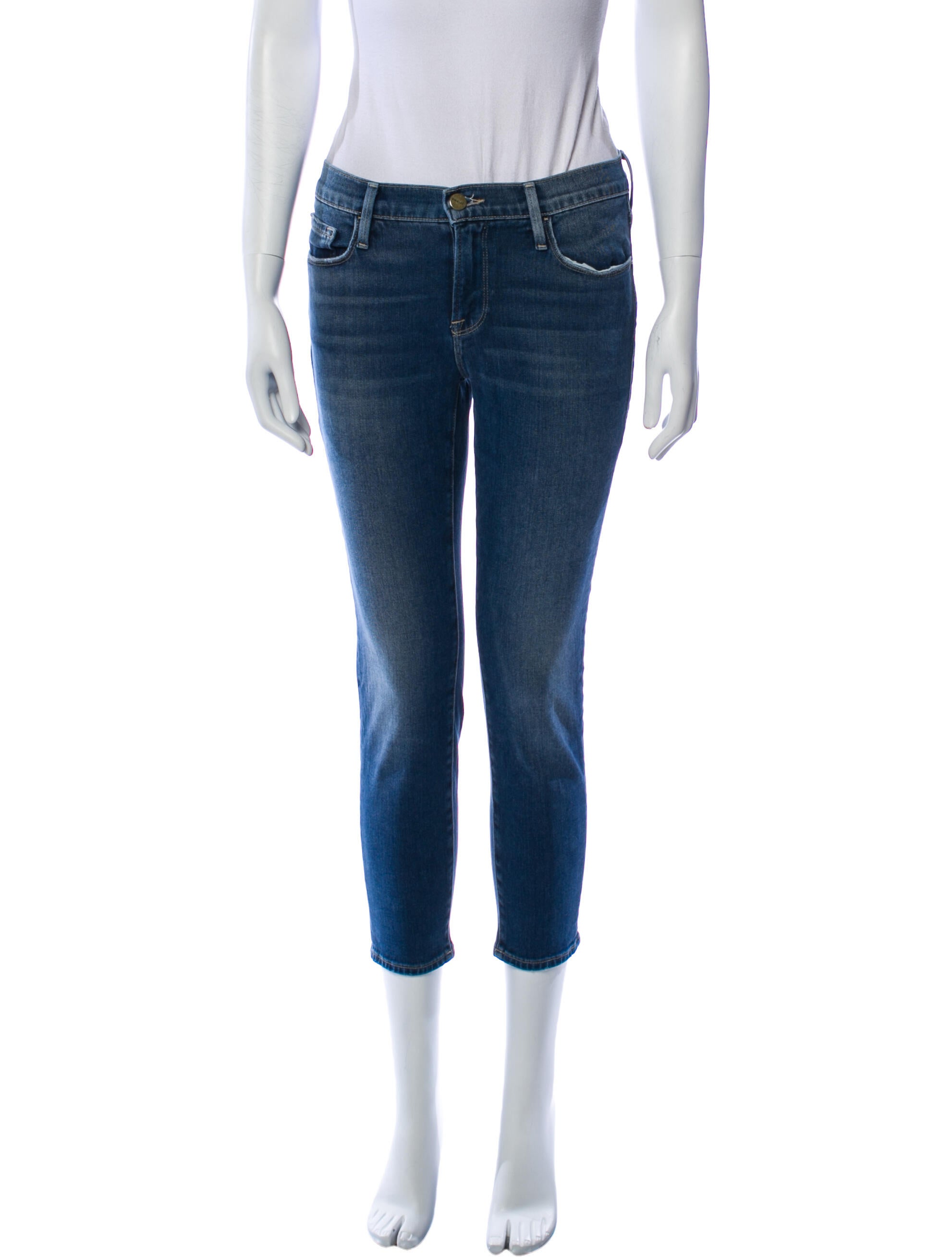 FRAME Mid-Rise Skinny Leg Jeans