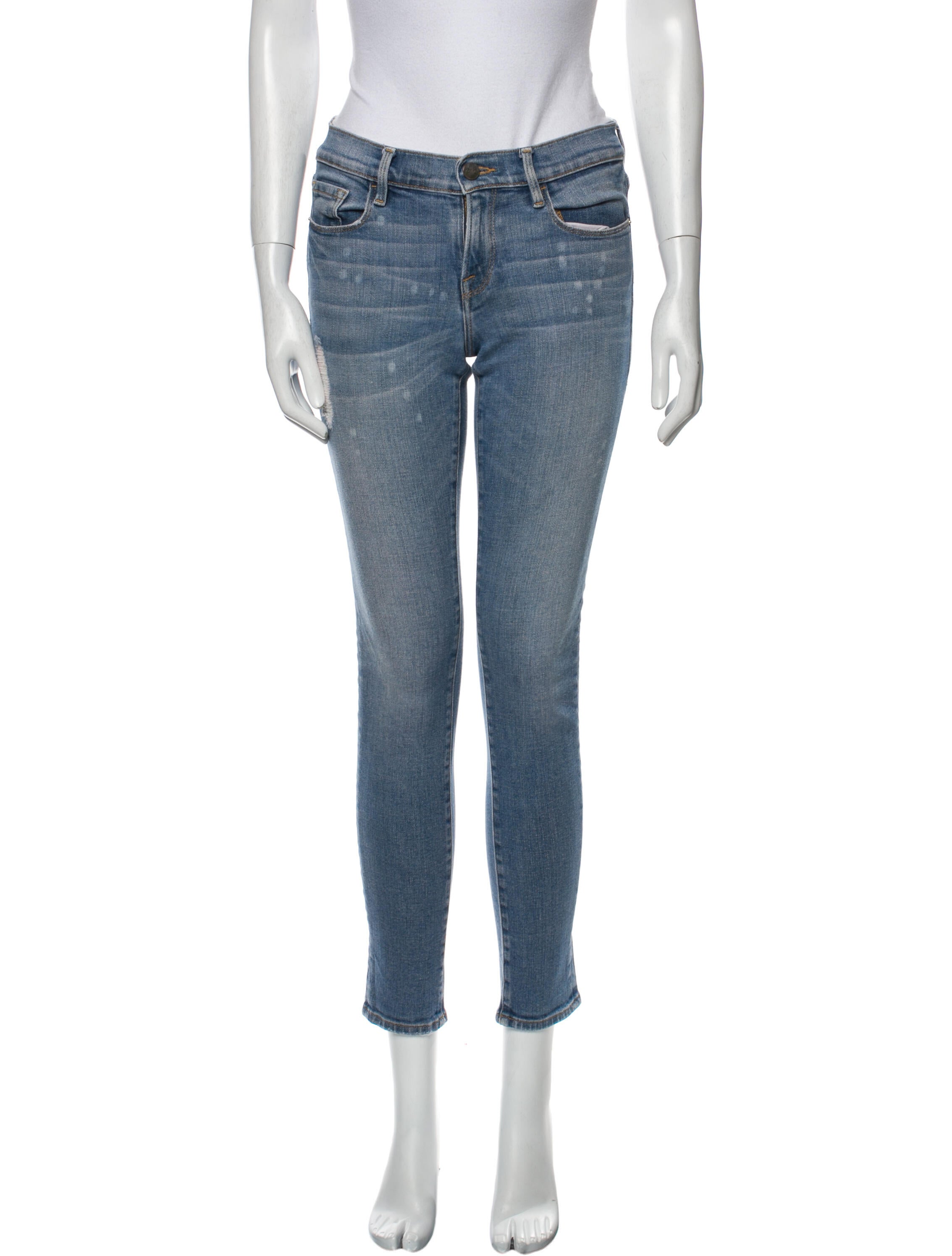 FRAME Mid-Rise Skinny Leg Jeans