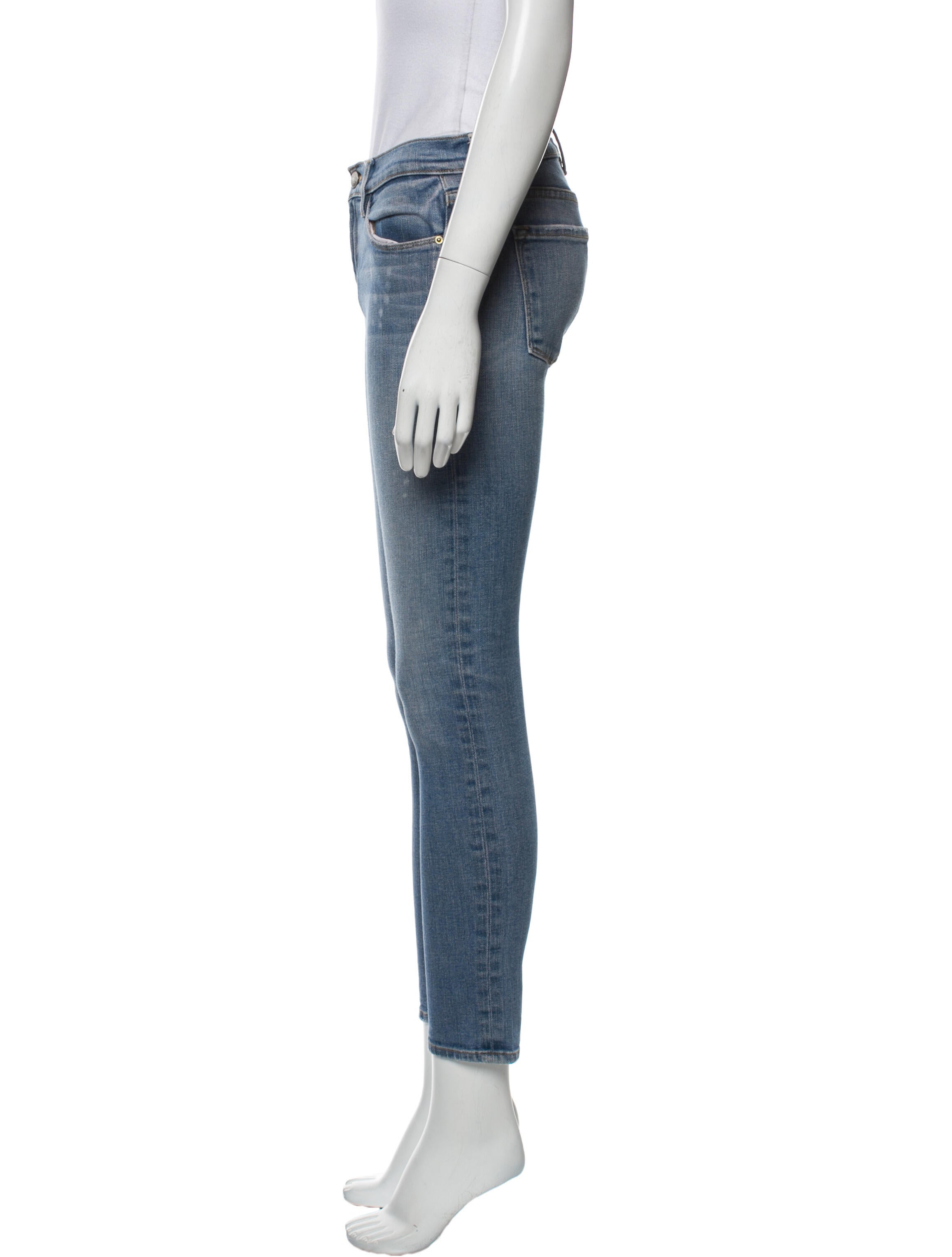 FRAME Mid-Rise Skinny Leg Jeans