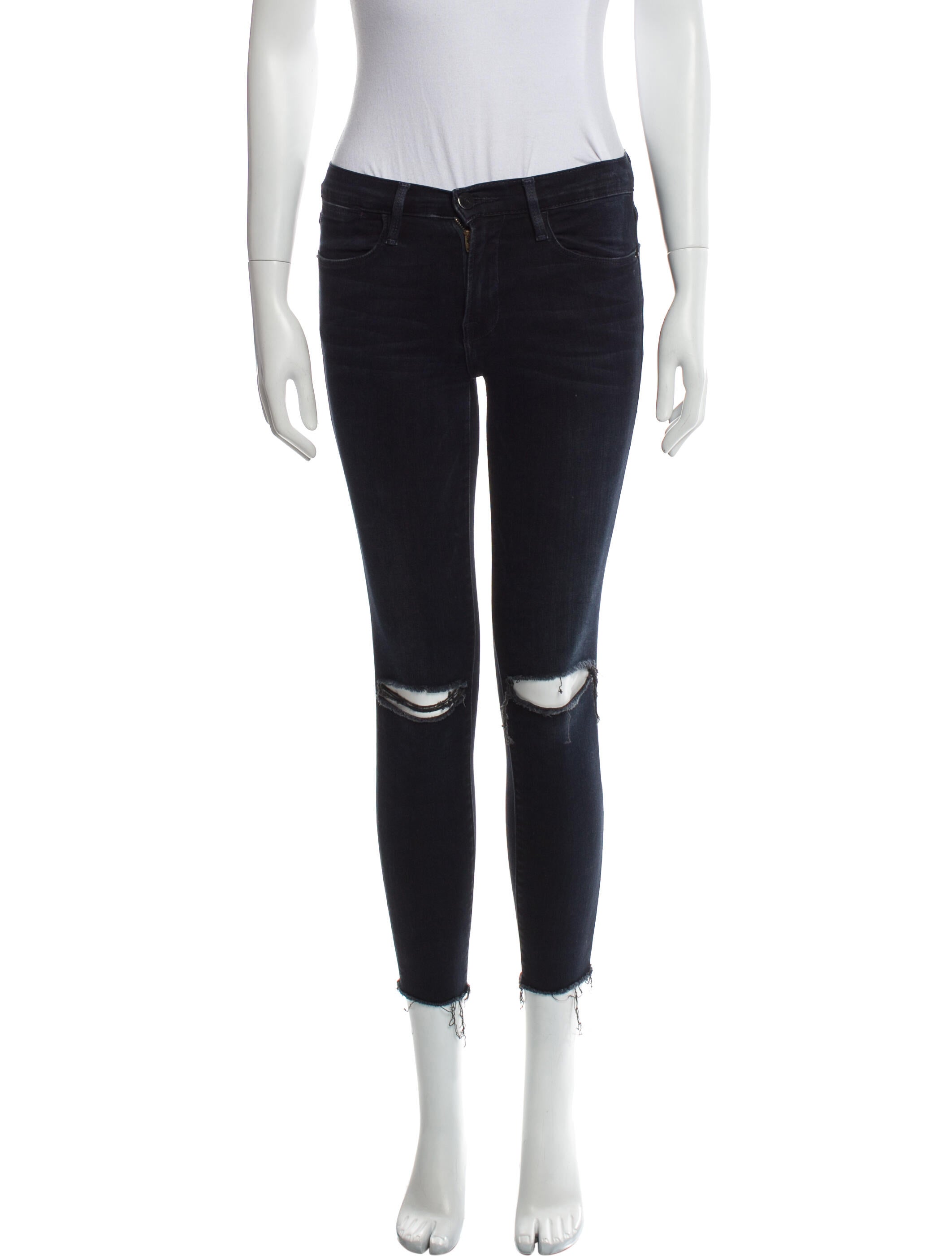 FRAME Mid-Rise Skinny Leg Jeans