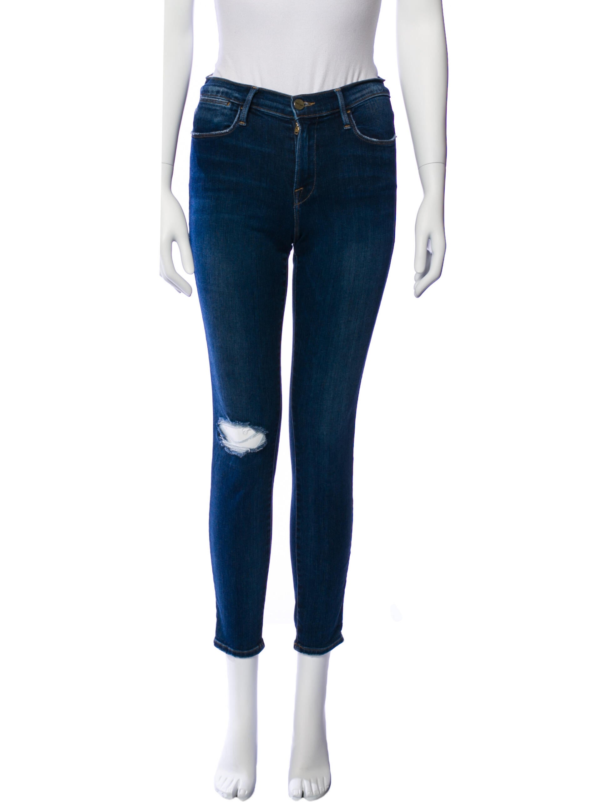 FRAME Mid-Rise Skinny Leg Jeans