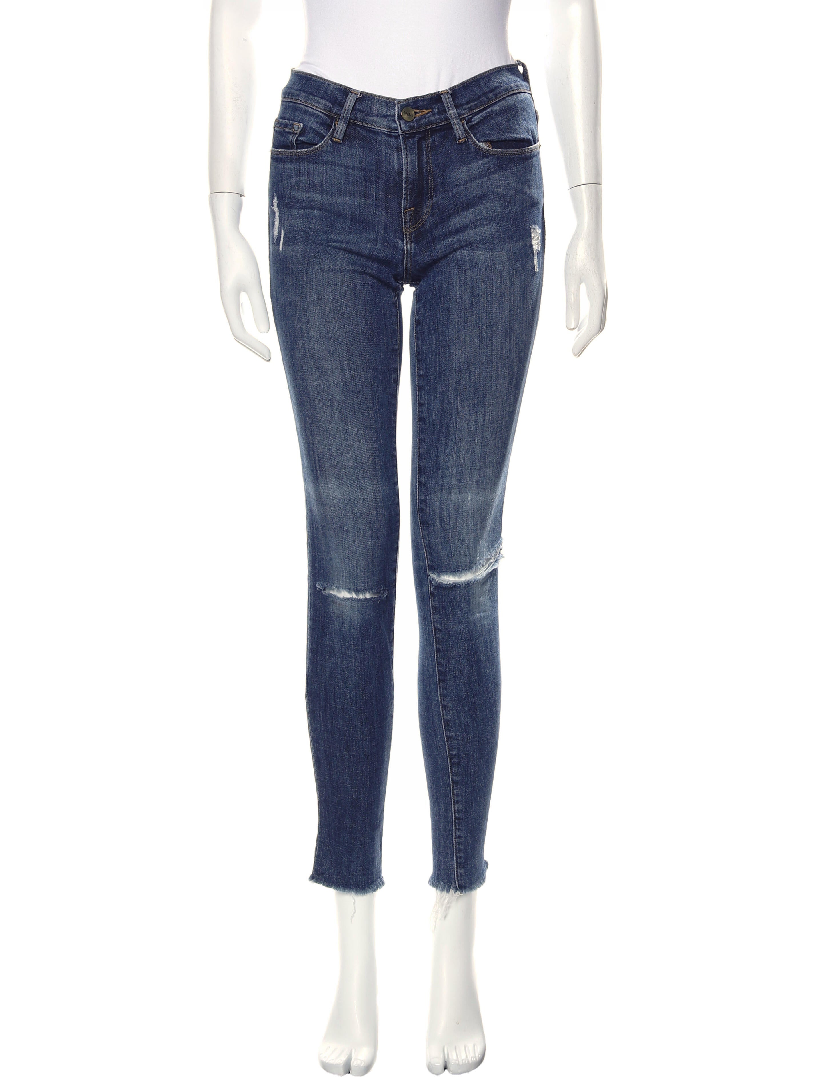 FRAME Frame Denim MidRise Cropped Jeans Blue, 8" Rise Jeans