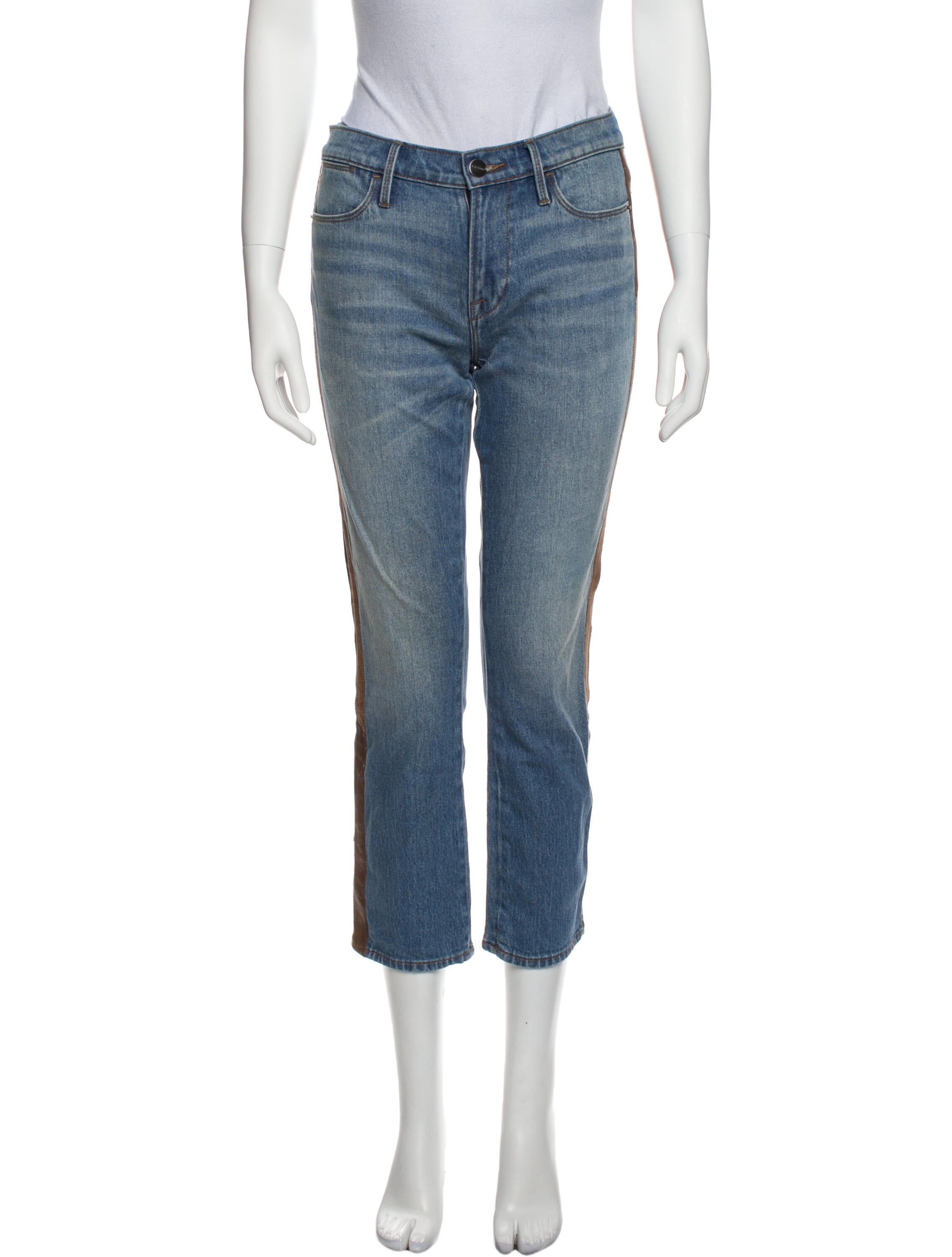 FRAME Frame Denim MidRise Jeans Blue, 8.5" Rise Jeans, Clothing