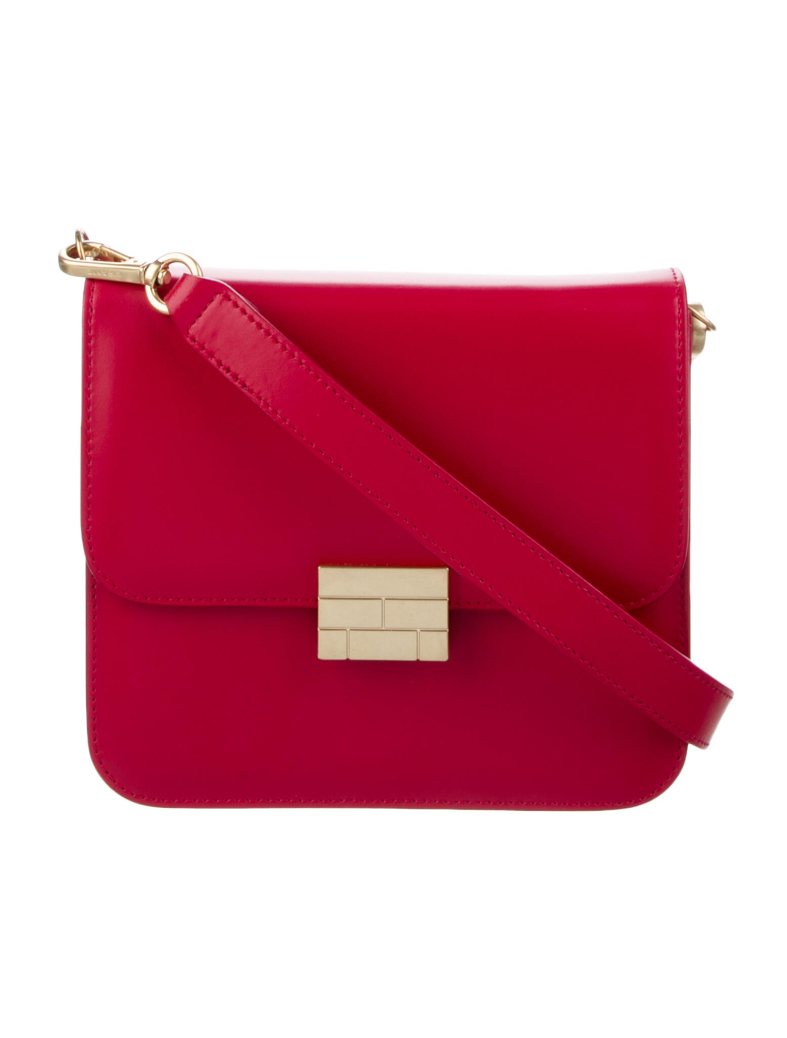 FRAME Leather Flap Shoulder Bag Red Shoulder Bags, Handbags