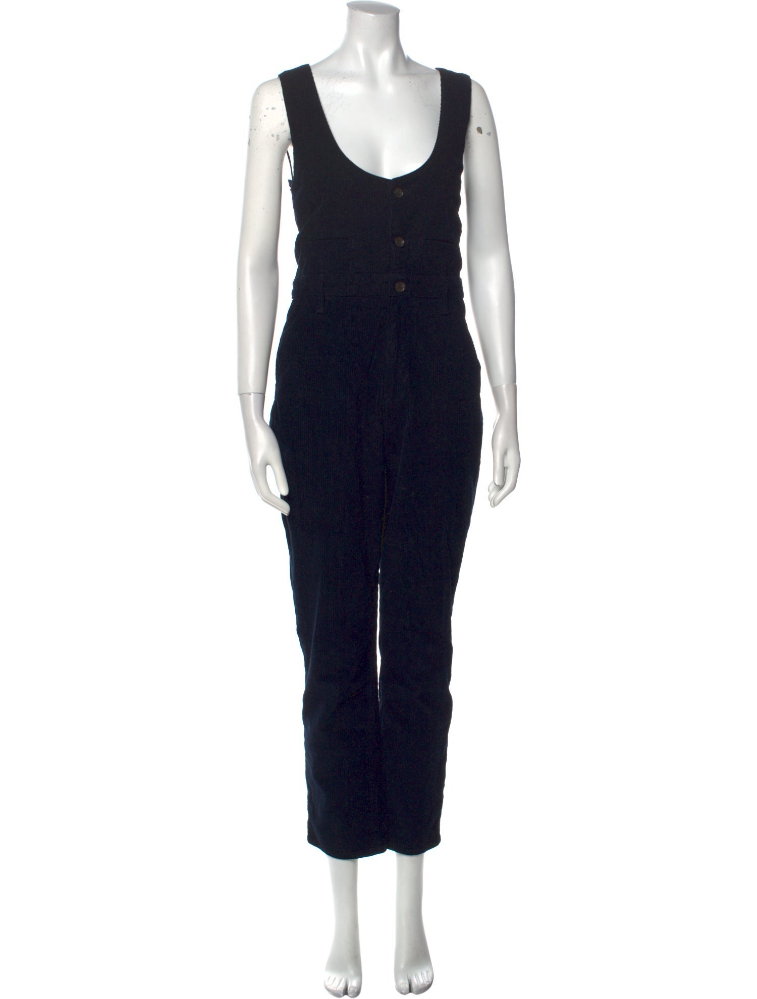 FRAME Scoop Neck Jumpsuit Blue, 14" Rise Jumpsuits and Rompers