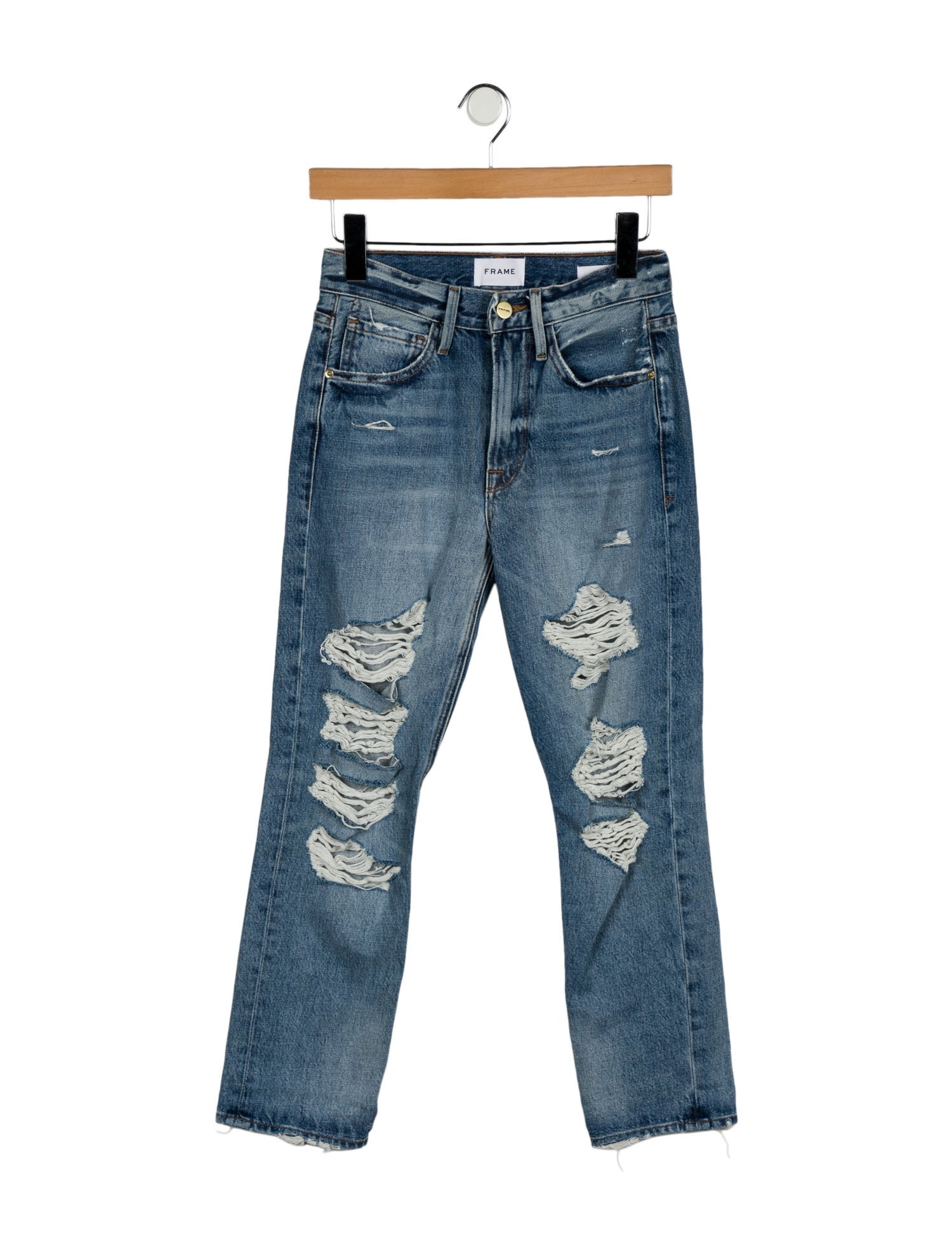 FRAME High-Rise Straight Leg Jeans