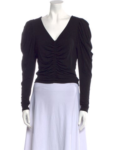 Frame Tops V-Neck Long Sleeve Top S