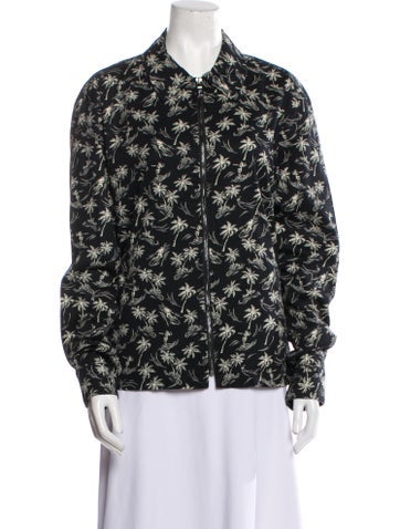 Frame Tops Printed Long Sleeve Button-Up Top M