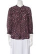 FRAME Floral Print Mock Neck Blouse