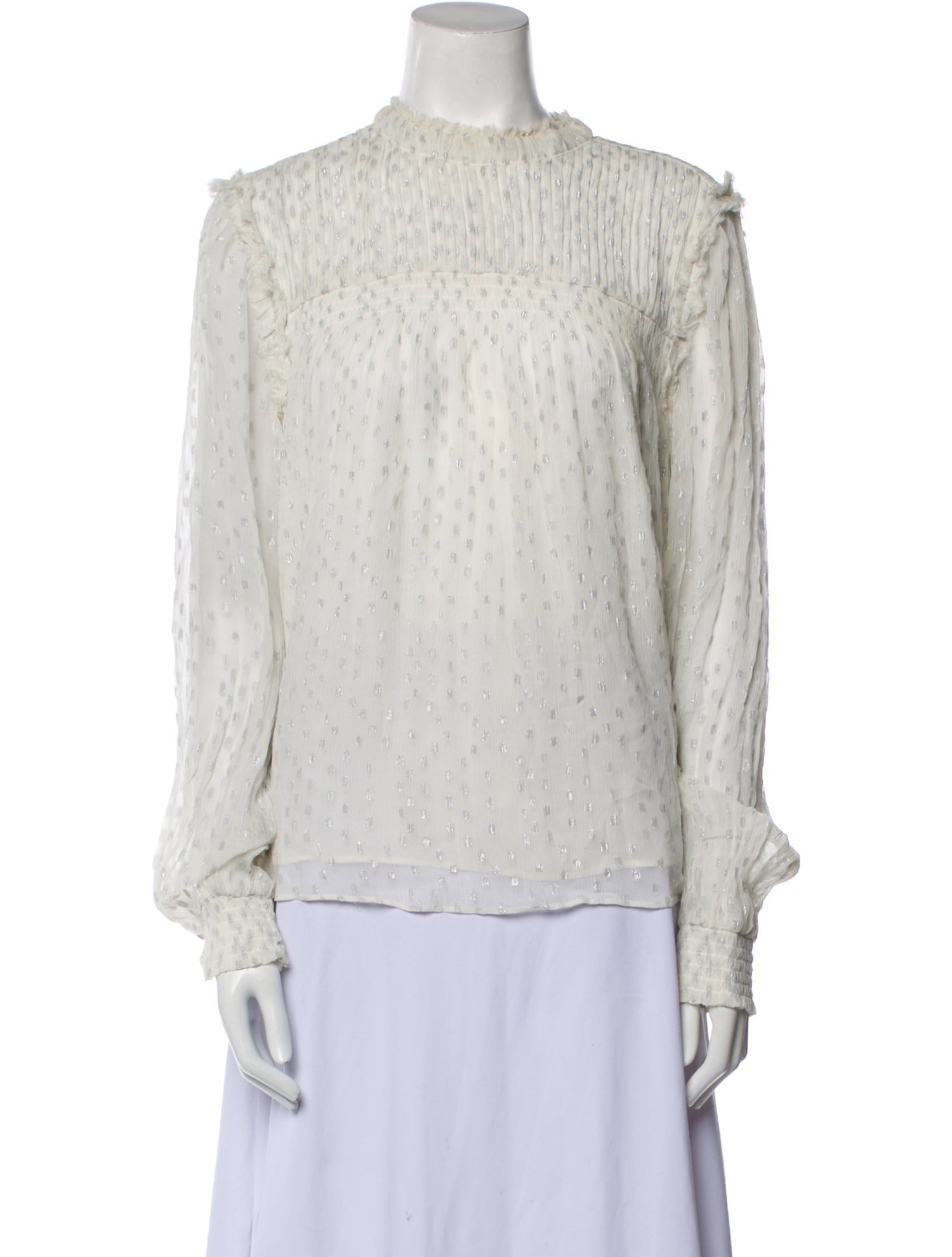 FRAME Mock Neck Long Sleeve Blouse