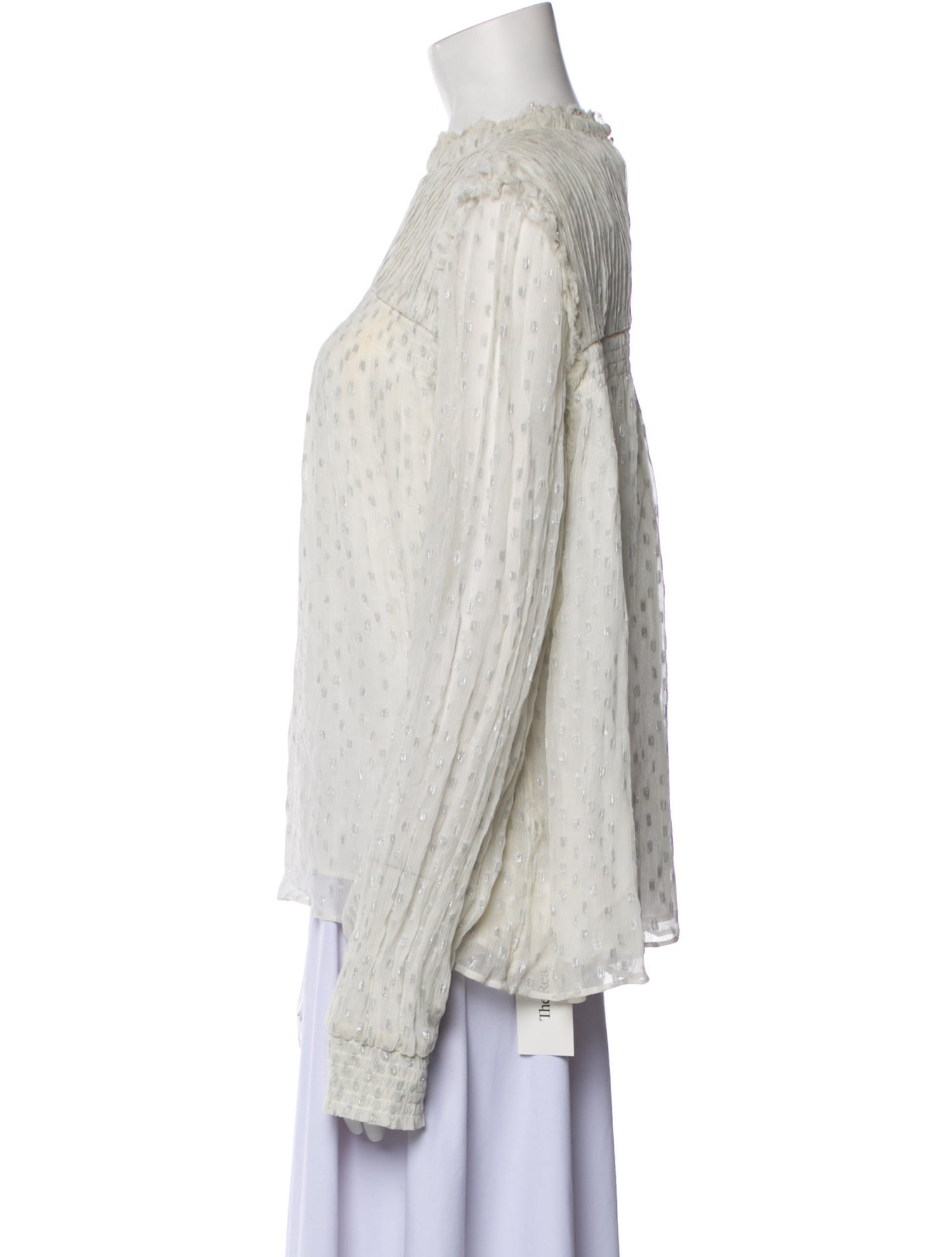 FRAME Mock Neck Long Sleeve Blouse