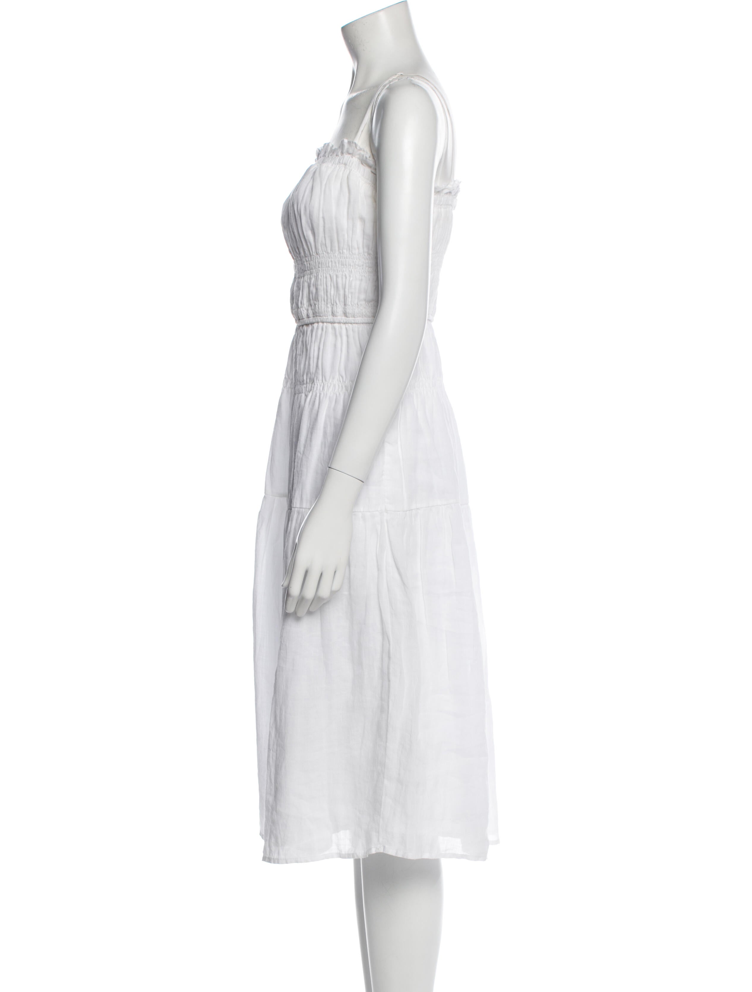 FRAME Square Neckline Midi Length Dress