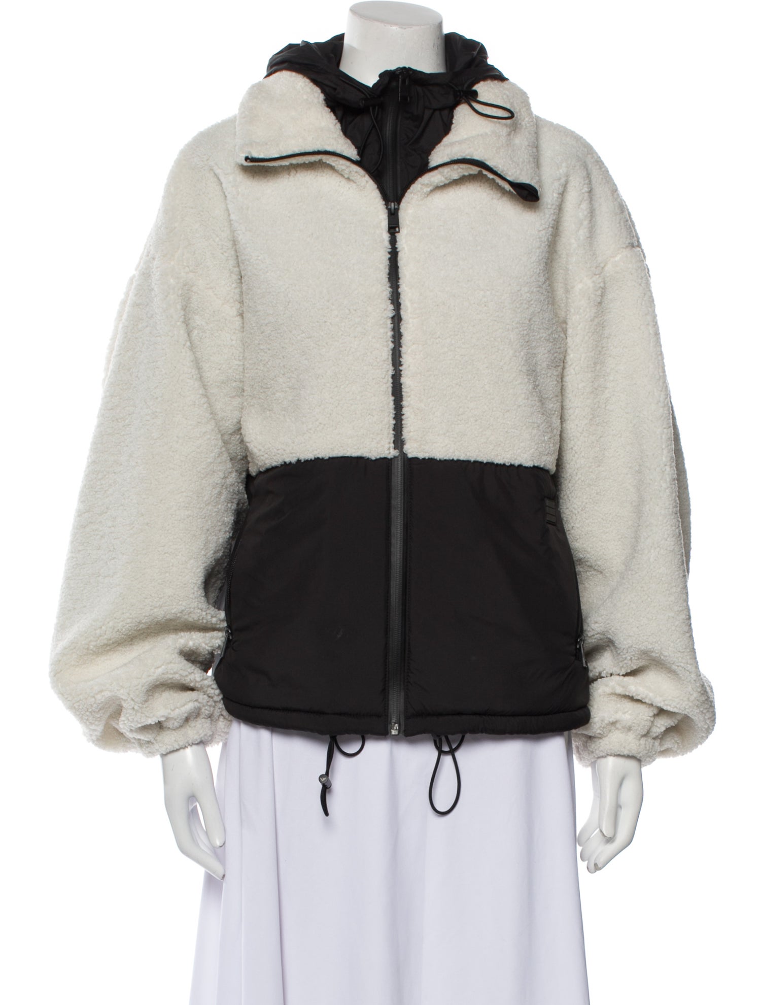 FRAME Faux Fur Colorblock Pattern Jacket