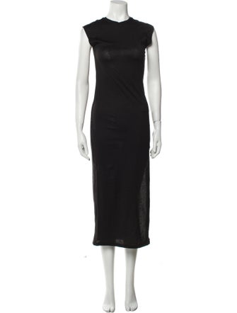 FRAME Crew Neck Midi Length Dress