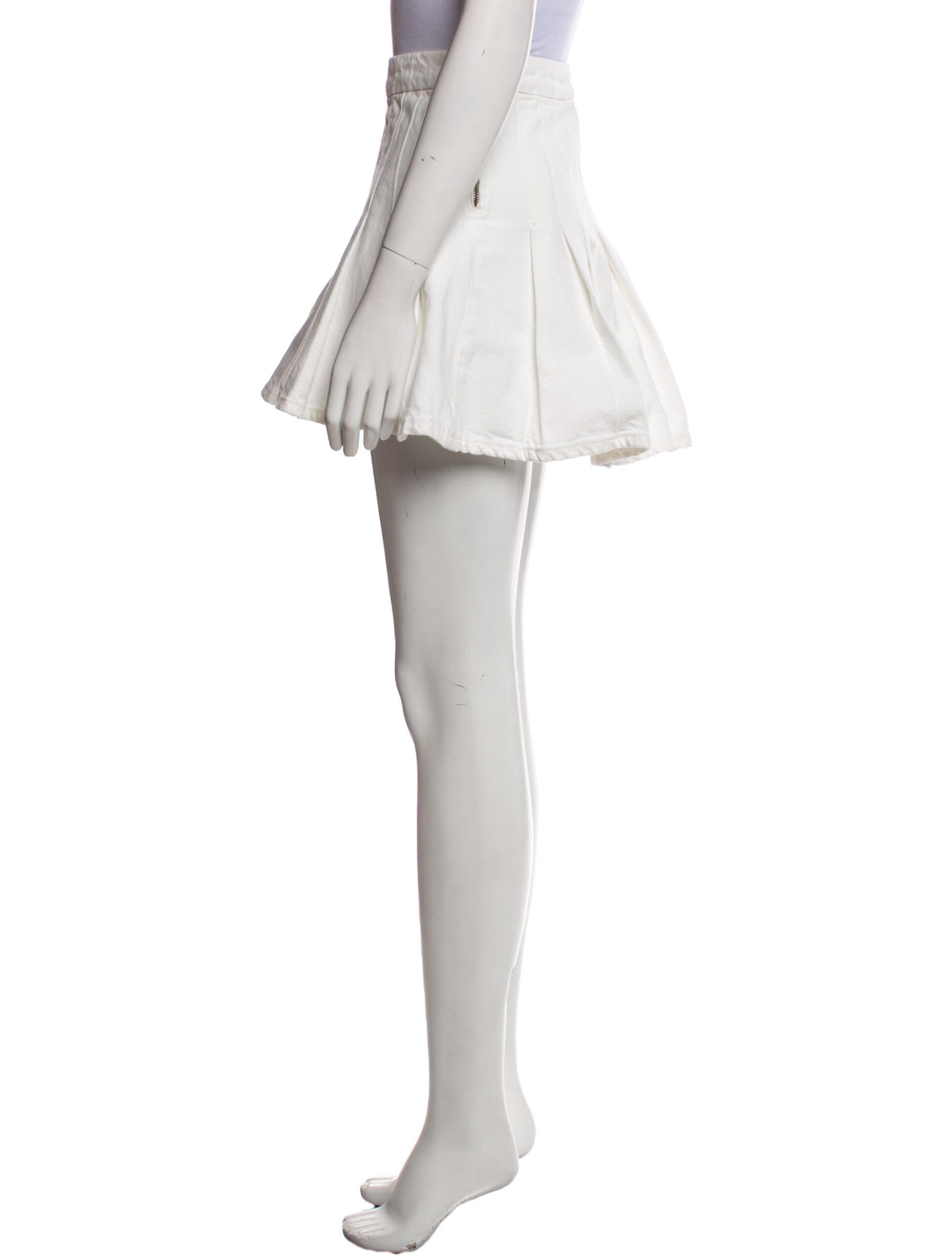 FRAME Pleated Accents Mini Skirt