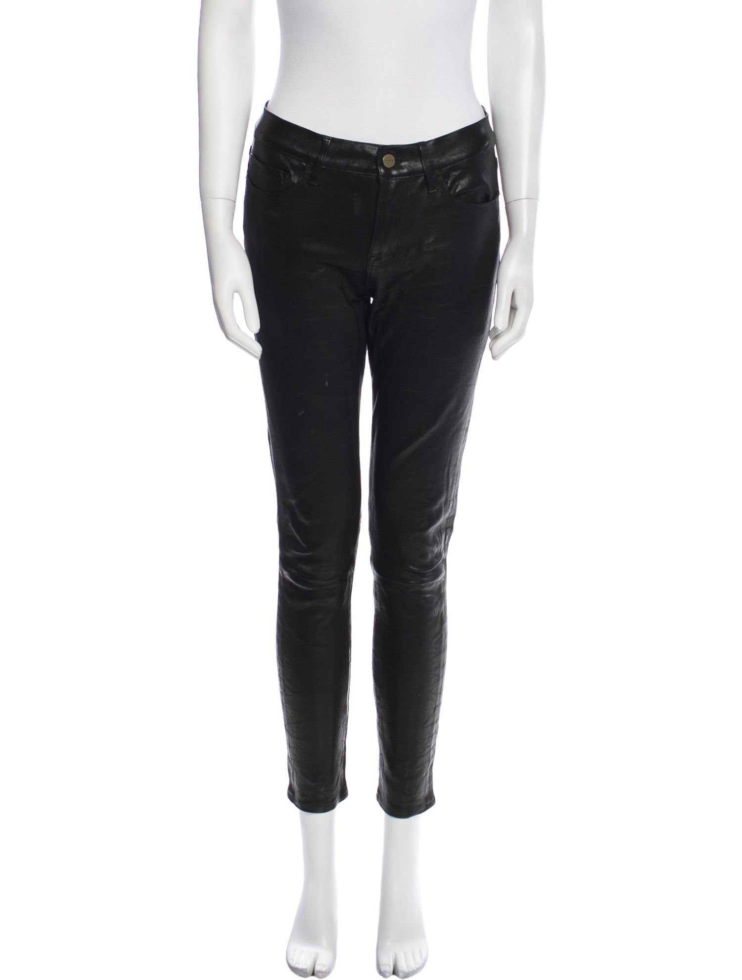 FRAME Leather Skinny Leg Pants