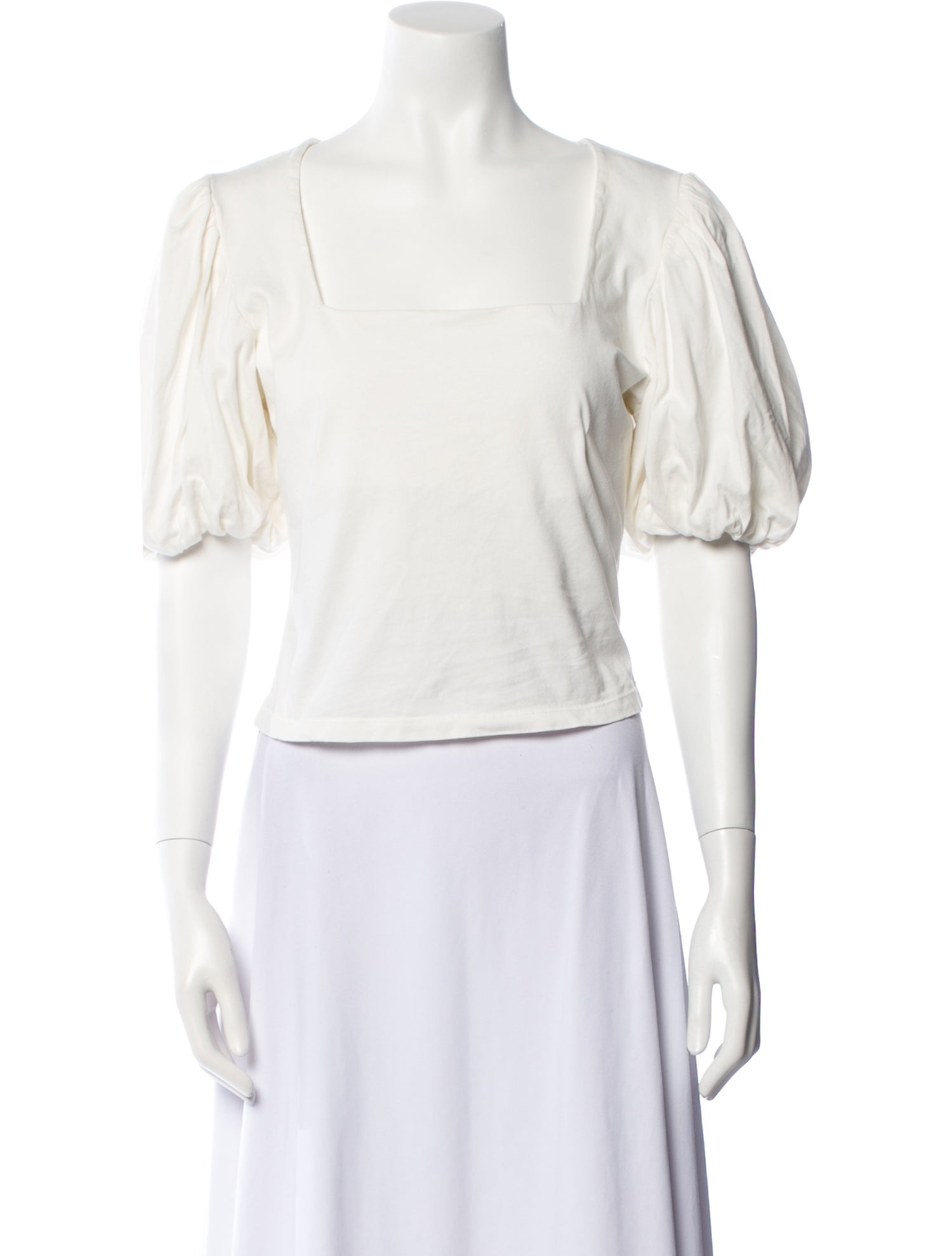 FRAME Square Neckline Short Sleeve Crop Top