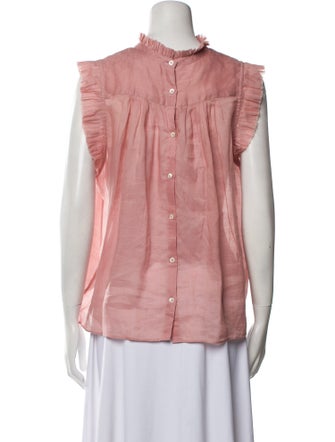 FRAME Mock Neck Sleeveless Blouse