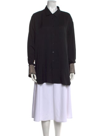 FRAME Silk Long Sleeve Button-Up Top