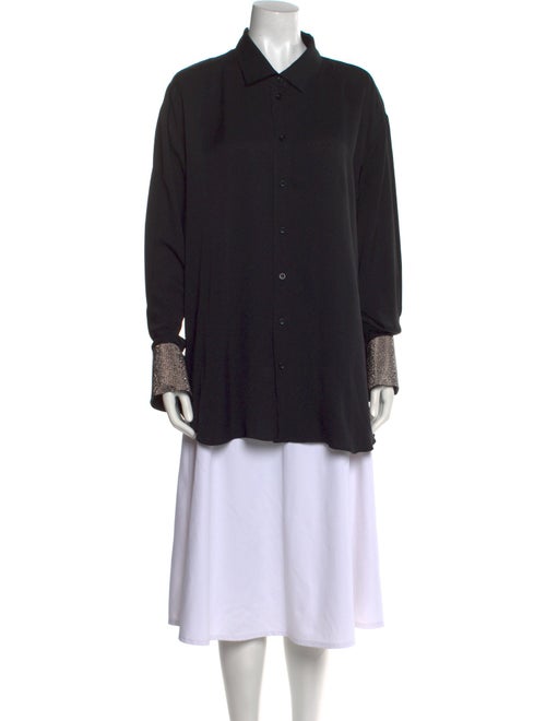 FRAME Silk Long Sleeve Button-Up Top