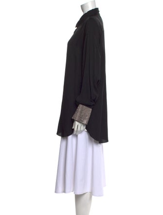 FRAME Silk Long Sleeve Button-Up Top