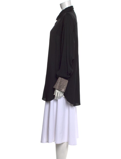 FRAME Silk Long Sleeve Button-Up Top