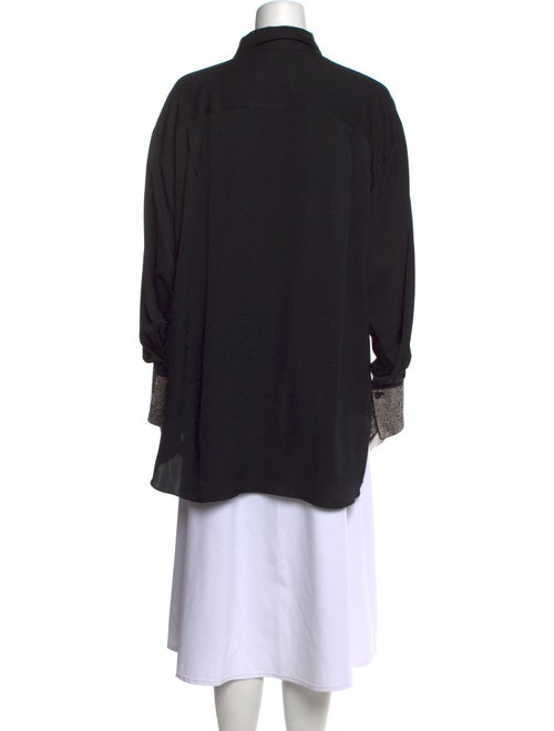 FRAME Silk Long Sleeve Button-Up Top