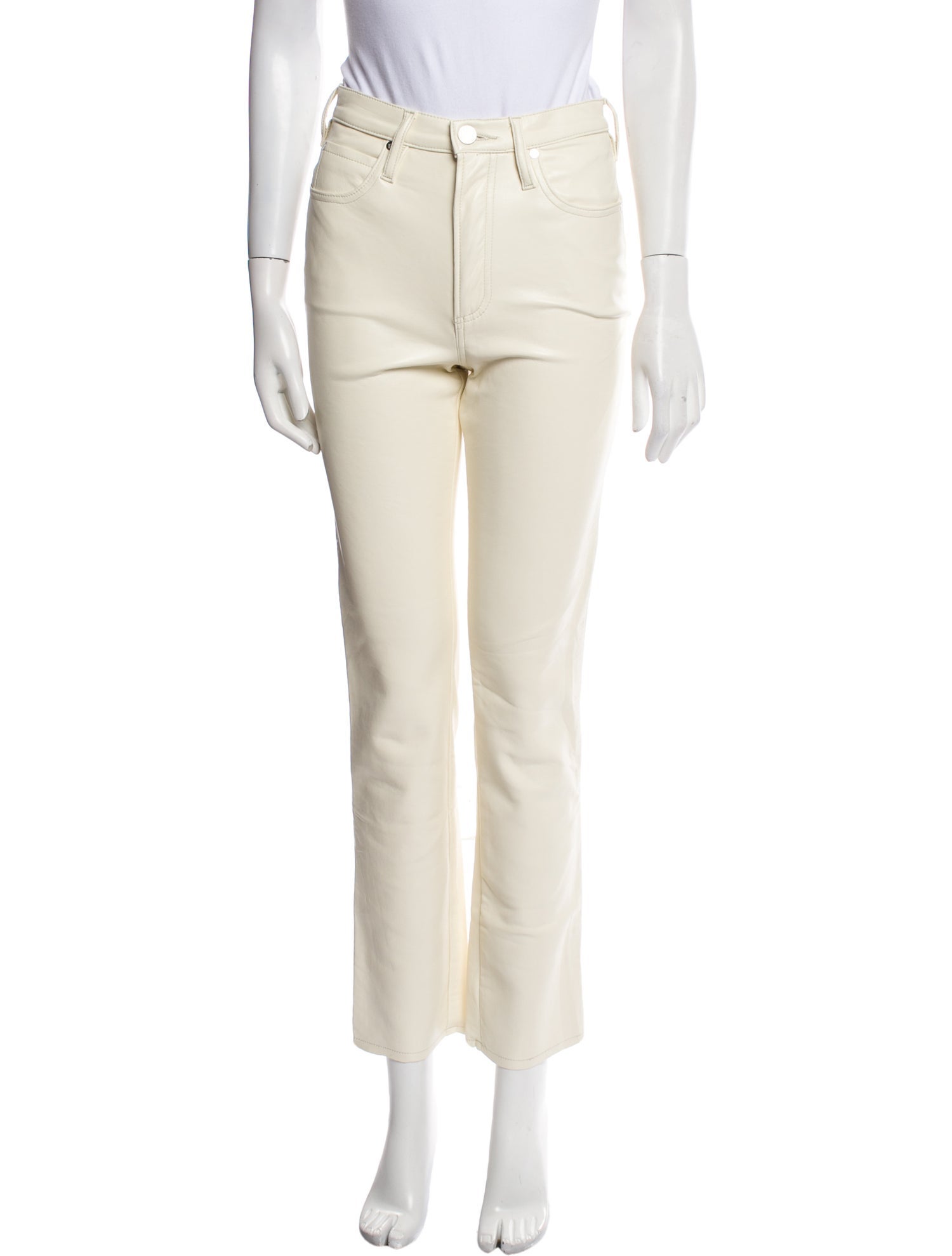 FRAME Leather Straight Leg Pants