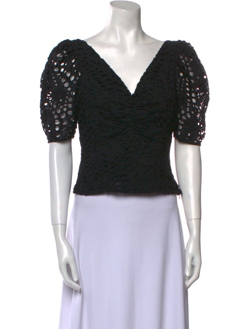 FRAME V-Neck Short Sleeve Crop Top