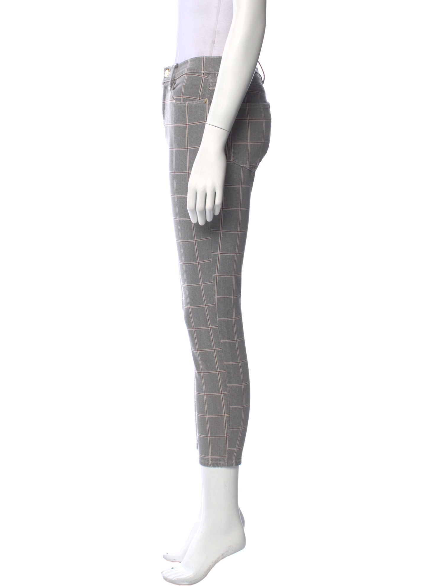 FRAME Plaid Print Skinny Leg Pants