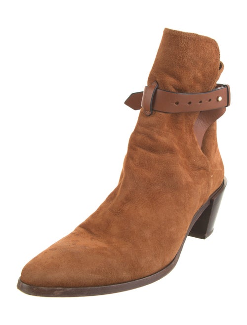 FRAME Suede Leather Trim Embellishment Boots