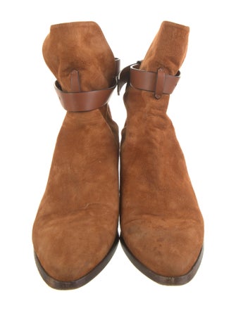 FRAME Suede Leather Trim Embellishment Boots