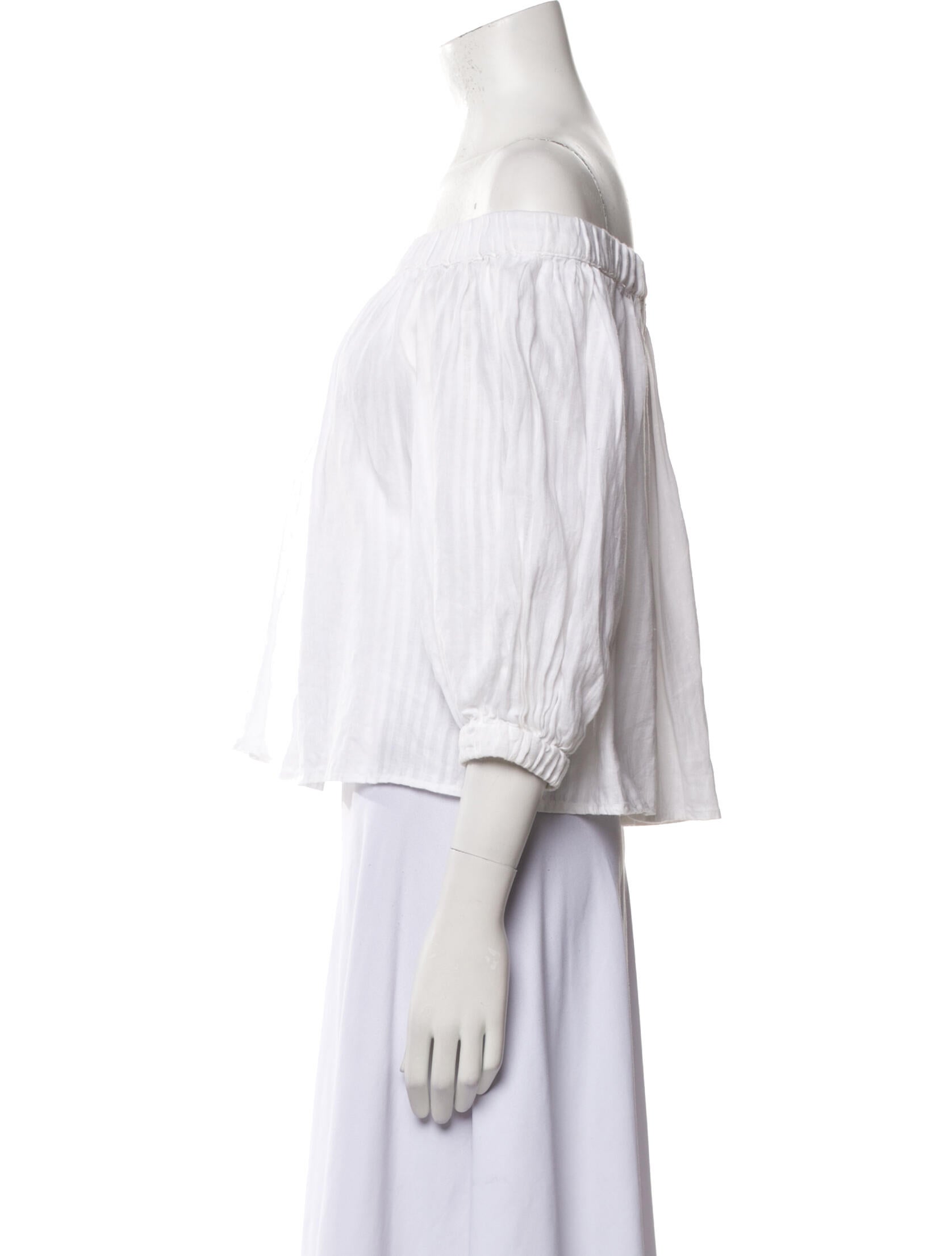 FRAME Linen Striped Crop Top