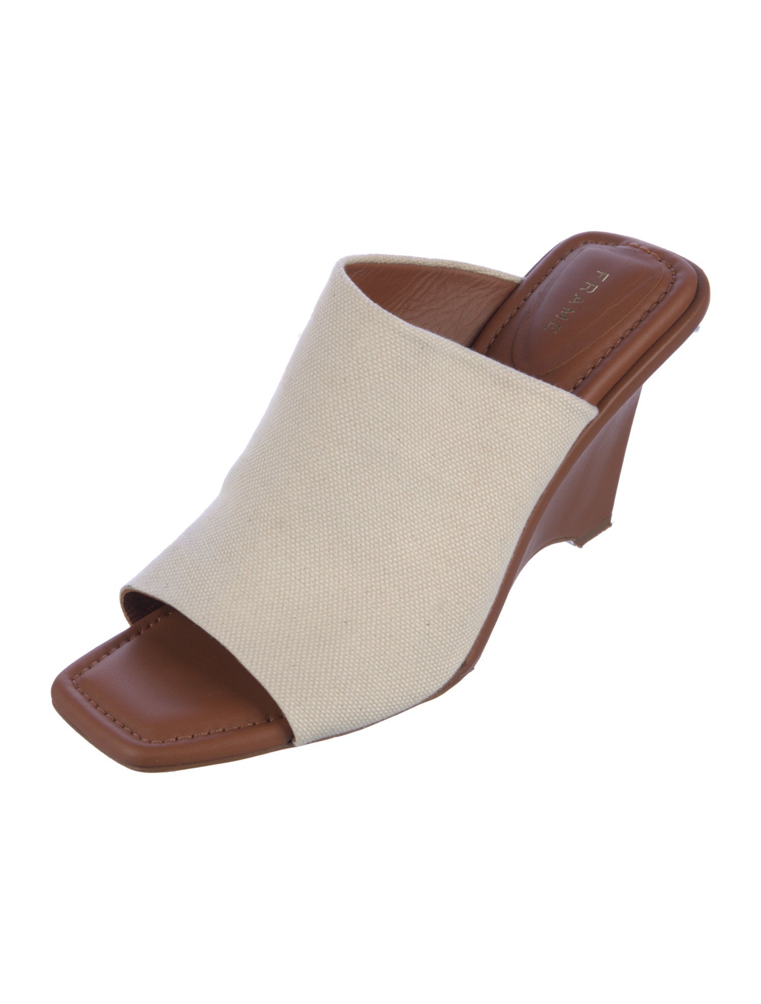 FRAME Canvas Leather Trim Embellishment Slides