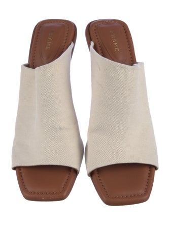 FRAME Canvas Leather Trim Embellishment Slides