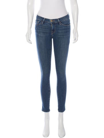 Frame Denim Mid-Rise Skinny Jeans