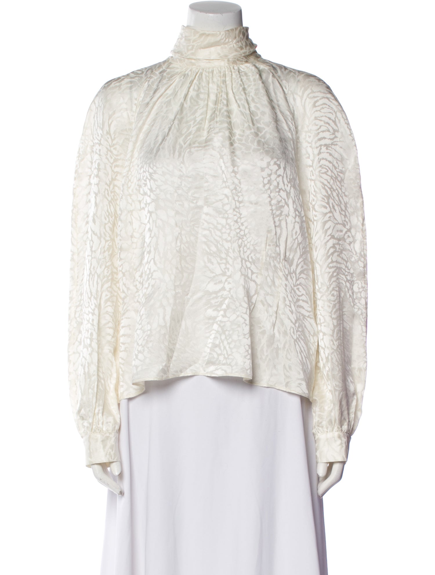 FRAME Silk Mock Neck Blouse