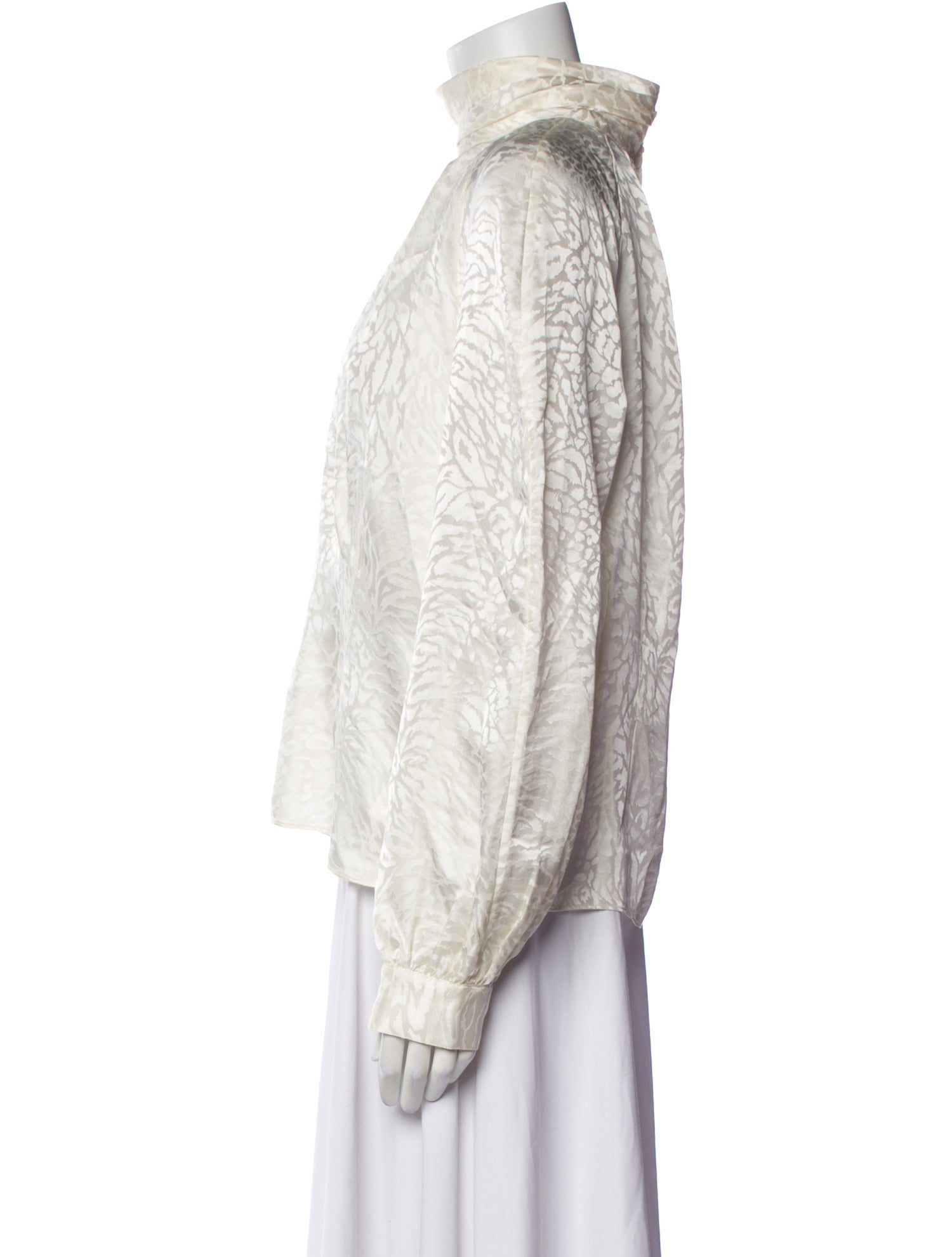 FRAME Silk Mock Neck Blouse