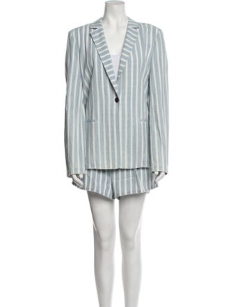 FRAME Linen Striped Short Set