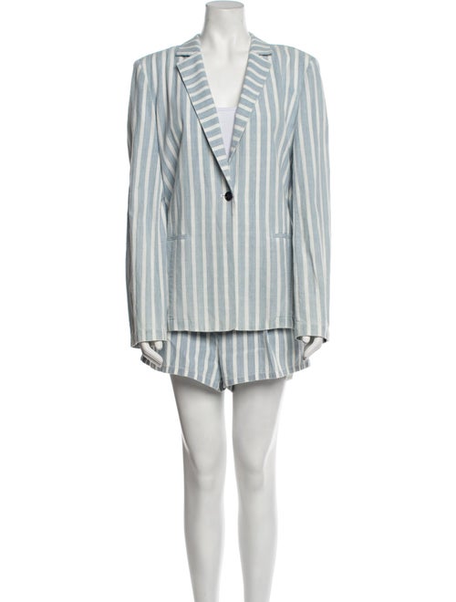 FRAME Linen Striped Short Set