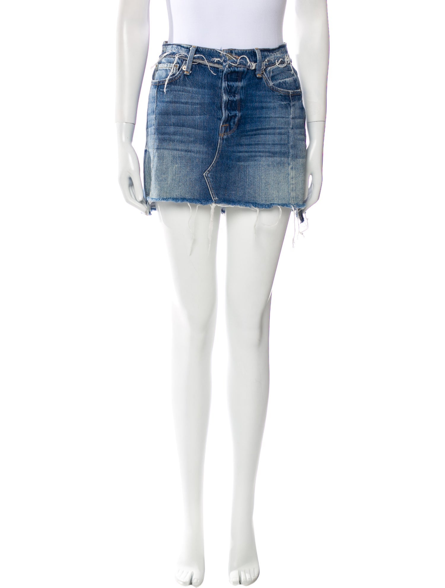 FRAME Distressed Accents Mini Skirt