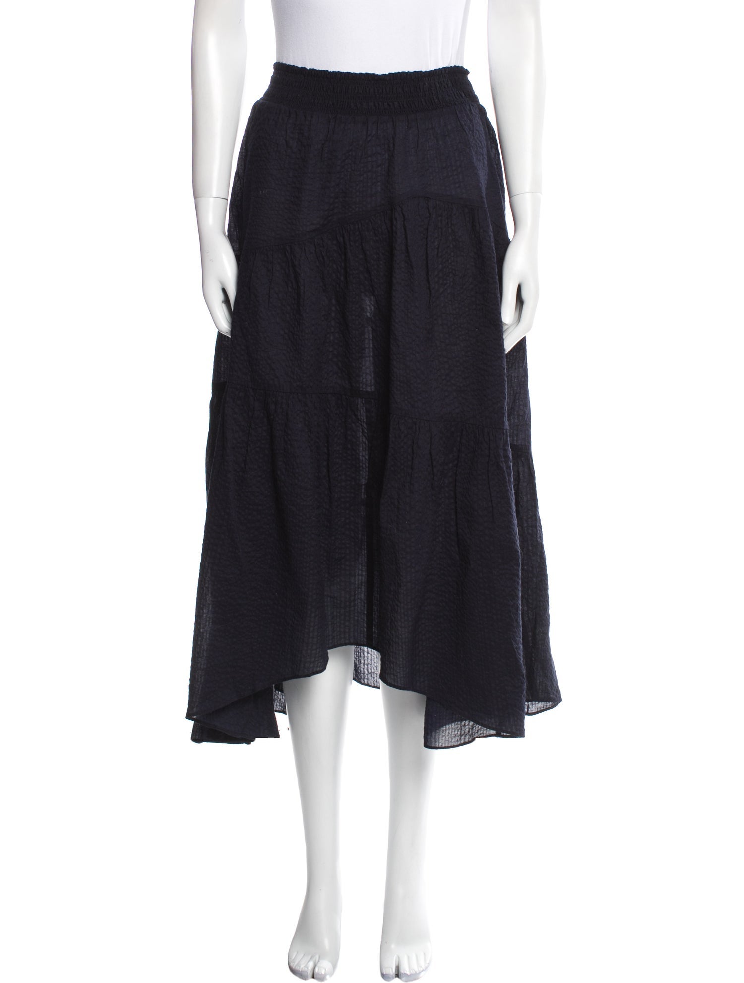 FRAME Ruffle Embellishment Midi Length Skirt