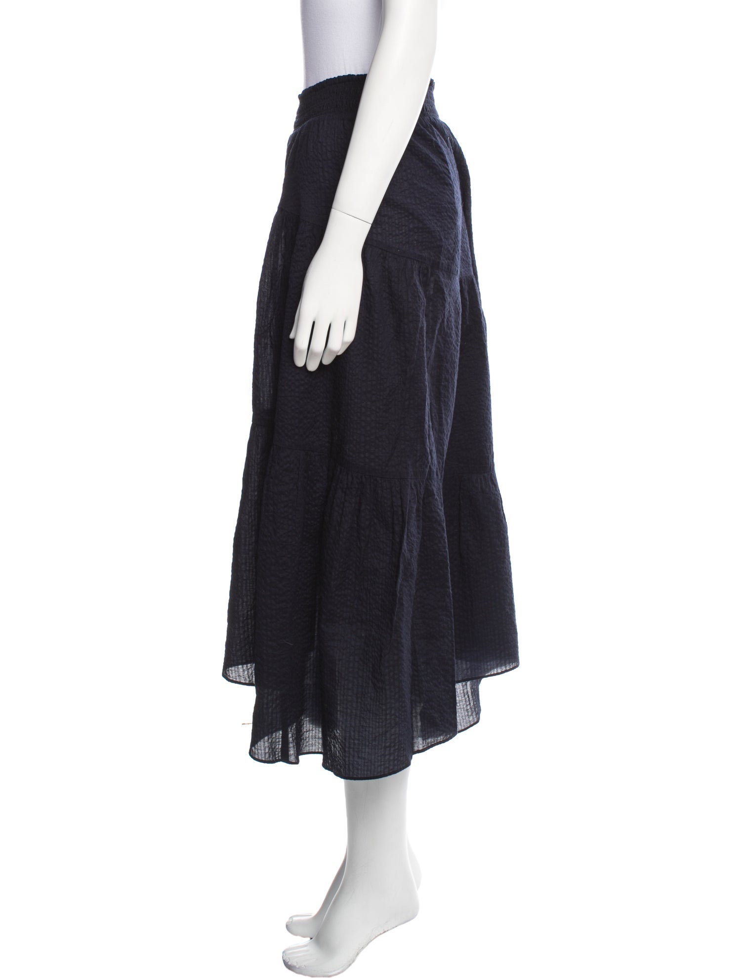 FRAME Ruffle Embellishment Midi Length Skirt