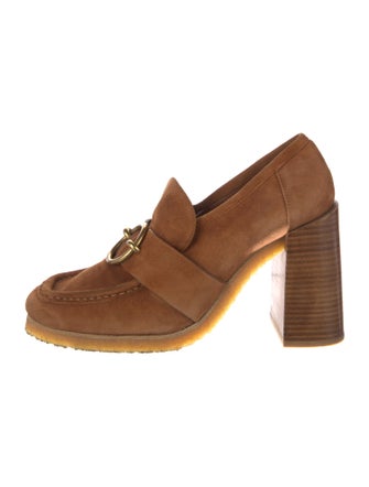 FRAME Suede Chain-Link Accents Pumps